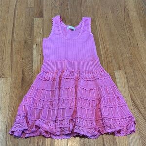 LoveShackFancy Sleeveless Pink Sweater Material Dress Womens M